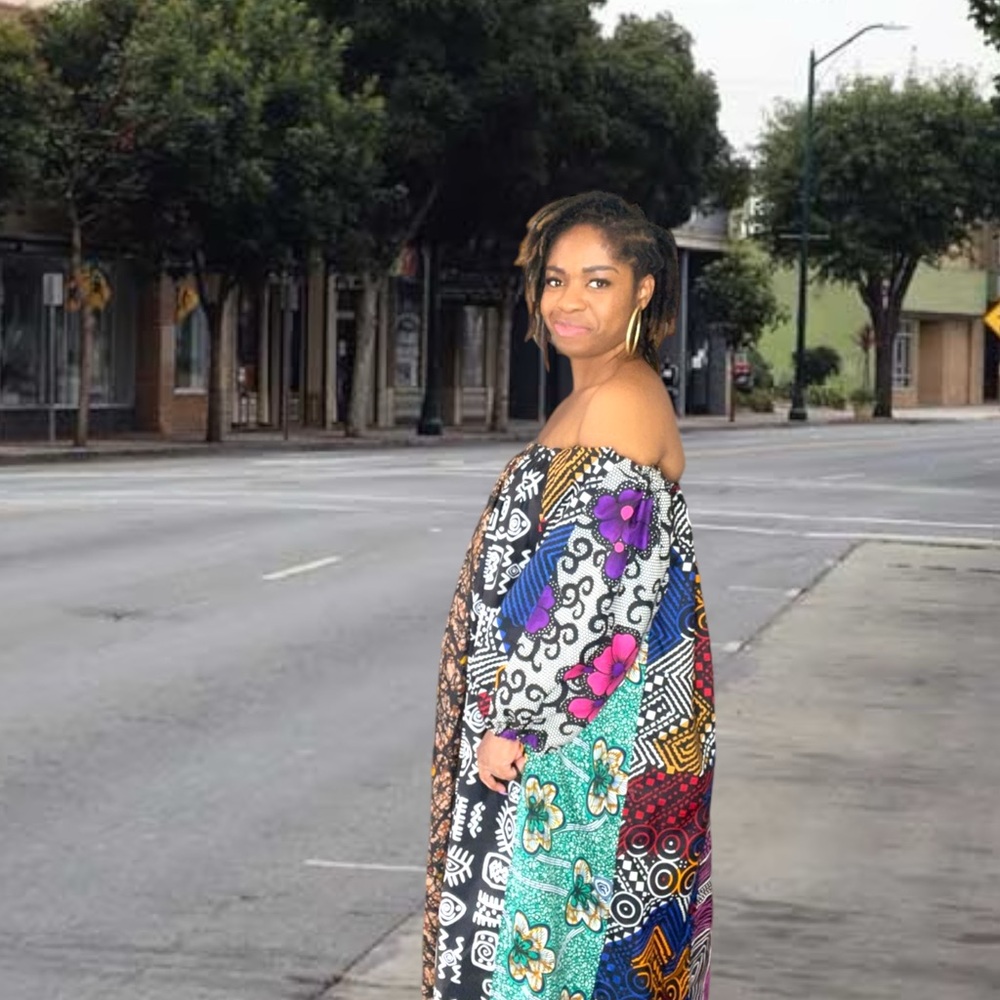 Multicolor Off-Shoulder Dress - Picture 7 of 10